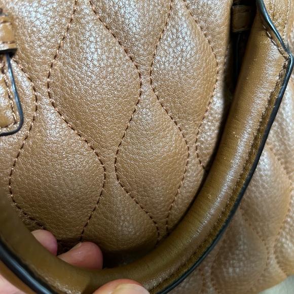 Vera Bradley Leather Quilted Mini Marlo Crossbody Saddle Brown - Picture 3 of 16